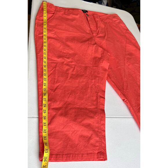 Ellos Chino Pants Women 24 Orange Plus Size Flattering Coastal Cropped Capri - Picture 6 of 10